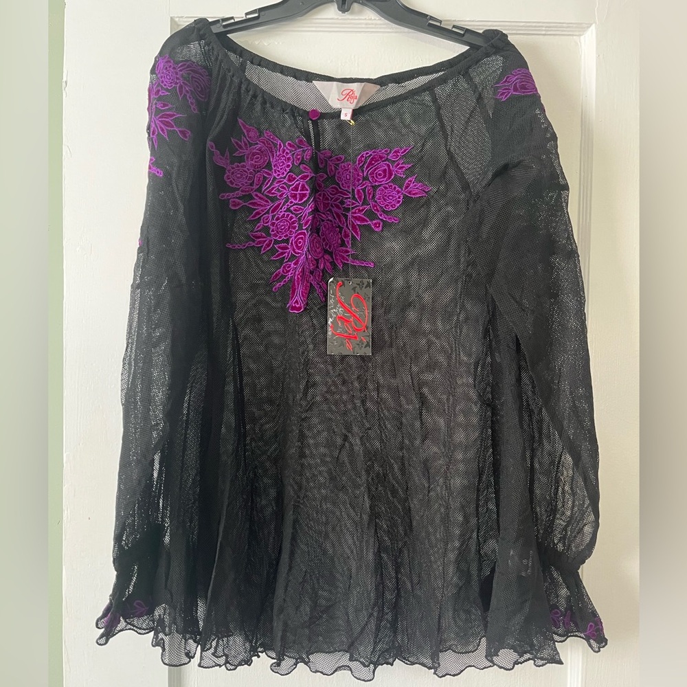 NWT Roja embroidered mesh Tunis dress swim suit cover up